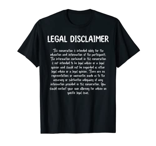 Abogado Abogado Aviso Legal Camiseta