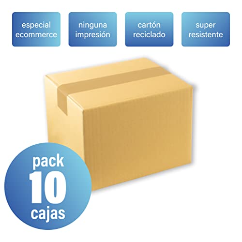 Pack 10 cajas Carton, 230x190x160 mm, Caja para Pedidos, Almacenaje, Envio, Paquetes, mudanza, Envios de Libros, Kit para mudanzas, grandes y baratas