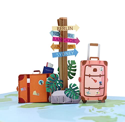 MOKIO® Tarjeta Emergente Viaje – Tarjeta de felicitación en 3D para vacaciones, cumpleaños o despedidas