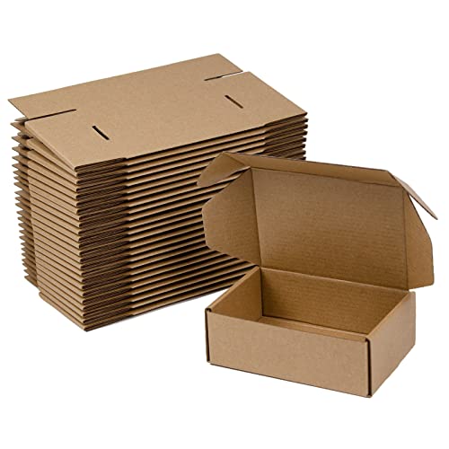Sodissa Cajas de envío de 6 x 4 x 2 pulgadas, paquete de 25 cajas de cartón corrugado marrón para pequeñas empresas