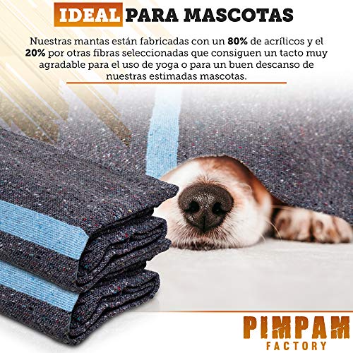 PimPam Factory - Manta para Mudanza de 140 x 200 cm - Mantas para Suelo de Furgoneta, Mascotas, Yoga y Pintura - Resistentes, Gruesas y Sin Pelusas - Fabricadas en España con Certificado ITEL - Pack 2