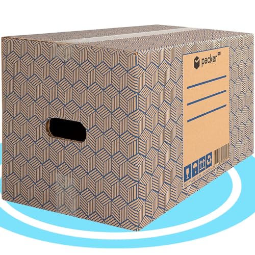 packer PRO Pack 10 Cajas Carton para Mudanzas y Almacenaje con Asas 430x300x250mm